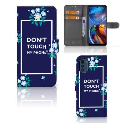 Motorola Moto E32 | Moto E32s Portemonnee Hoesje Flowers Blue DTMP Motorola Moto E32 | Moto E32s Portemonnee Hoesje Flowers Blue DTMP