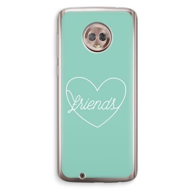Friends heart pastel: Motorola Moto G6 Transparant Hoesje
