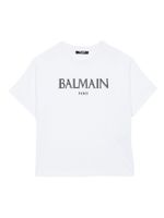 Balmain Kids t-shirt Roman à logo imprimé - Blanc