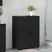 Badkamer Kast met plank Zwart 60 x 35 x 80 cm Bewerkt hout