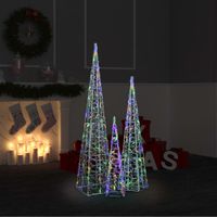 VidaXL Lichtkegelset decoratief led 60/90/120 cm acryl meerkleurig