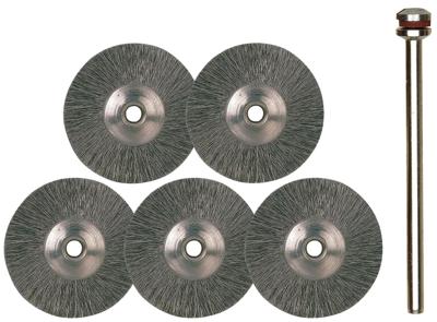 PROXXON Round brush set steel d=22mm 5 pcs.