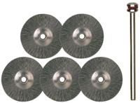 PROXXON Round brush set steel d=22mm 5 pcs.