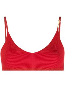 Jacquemus haut crop Pralu à plaque logo - Rouge