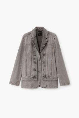 Versleten denim blazer - BLACK - L
