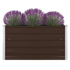 VidaXL Plantenbak verhoogd 100x100x45 cm gegalvaniseerd staal bruin