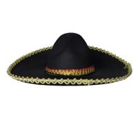 Mexicaanse Sombrero hoed voor heren - carnaval/verkleed accessoires - zwart/goud