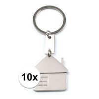 10x Housewarming sleutelhangers 3,5 cm   -