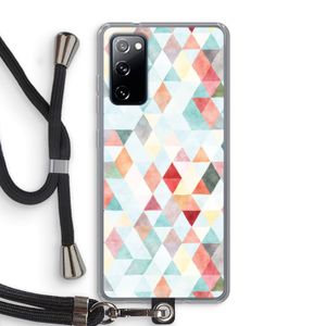 Gekleurde driehoekjes pastel: Samsung Galaxy S20 FE / S20 FE 5G Transparant Hoesje met koord