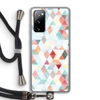 Gekleurde driehoekjes pastel: Samsung Galaxy S20 FE / S20 FE 5G Transparant Hoesje met koord
