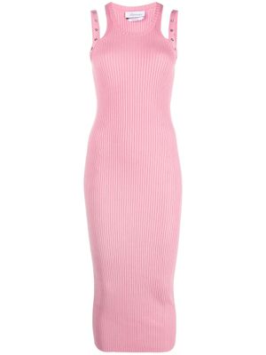 Blumarine robe sans manches à design nervuré - Rose