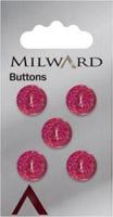 Milward Knoop Donker Roze Glitter 12mm (5 stuks)