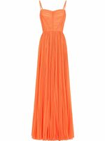 Dolce & Gabbana robe longue à design plissé - Orange