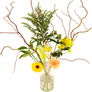 Paas bloemen Plukboeket in glazen vaas