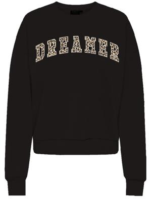 Only Onljoana L/s Leo O-neck Cs Swt Sweater Black Dreamer