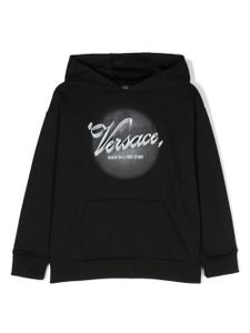 Versace Kids hoodie en coton à logo imprimé - Noir