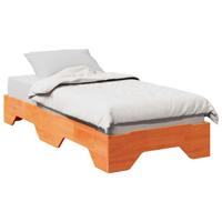 Bedframe zonder matras stapelbaar wasbruin 75x190 cm hout