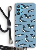 Narwhal: Samsung Galaxy A32 4G Transparant Hoesje met koord