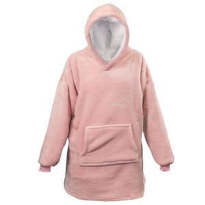 Oversized fleece hoodie oudroze - Unique Living