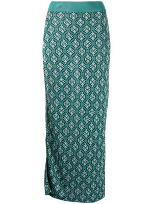 PAULA jupe crayon à motif en jacquard - Vert