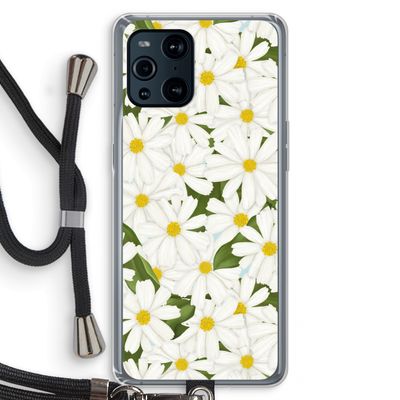 Summer Daisies: Oppo Find X3 Pro Transparant Hoesje met koord