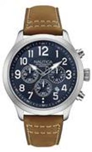 Horlogeband Nautica NAD14531G/NAI14517G Leder Bruin 22mm