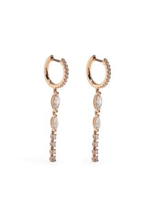 Anita Ko boucles d'oreilles en or rose 18ct pavées de diamants