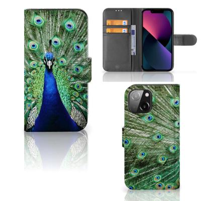 iPhone 13 Mini | Telefoonhoesje | Met pasjeshouder | Pauw