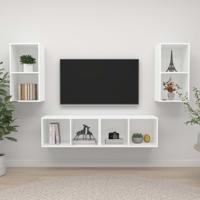 Tv-wandmeubelen 4 st spaanplaat wit Tv-wandmeubelen 4 st spaanplaat wit