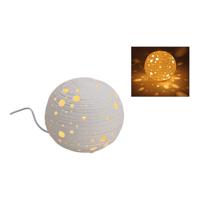 Tafellamp bol wit van porselein, 21x19x21 cm zonder lichtbron