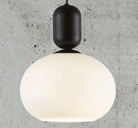 Nordlux hanglamp opaal glas 'Notti' E27 fitting modern opaal glas zwart 200mm