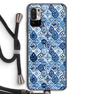 Blauw motief: Xiaomi Redmi Note 10 5G Transparant Hoesje met koord