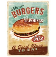 Metalen Bord 30 x 40 cm Delicious Burgers - thumbnail