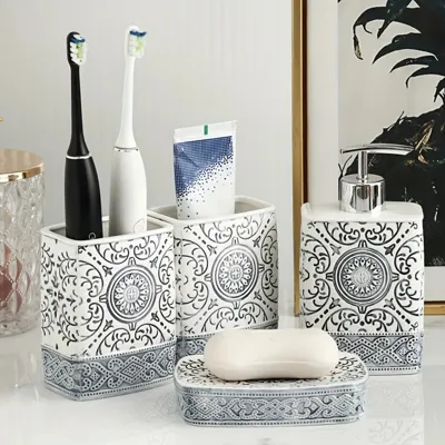 4-delige Keramische Badkamerset | Boho Chic