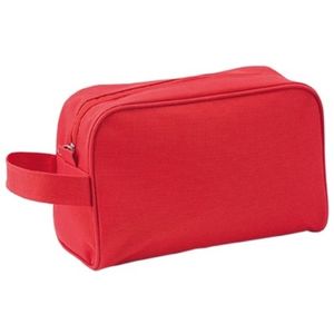 Reis toilettas/etui rood met handvat 21,5 cm voor heren/dames   -