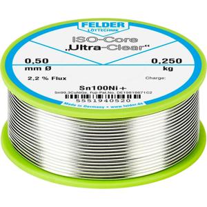 Felder ISO-Core Ultra-Clear Sn100Ni+ Soldeertin, loodvrij Spoel Sn99,25Cu0,7Ni0,05 0.250 kg 0.5 mm