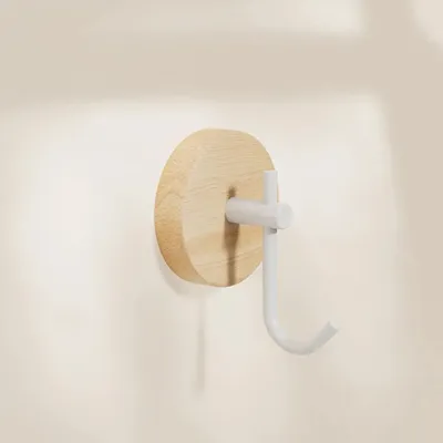 Houten Walnoot Hangende Hanger - Zwart of Wit | Decoratief & Praktisch