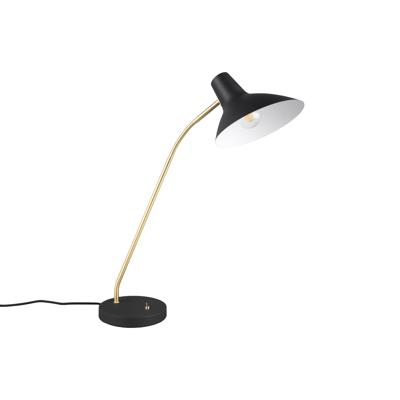 LED Tafellamp - Trion Sirin - E27 Fitting - 1 lichtpunt - Zwart Goud - Metaal