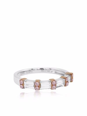 HYT Jewelry bague Argyle Pink en or 18ct pavée de diamants - Argent