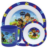 2x Kinder ontbijt set Paw Patrol 3-delig van kunststof