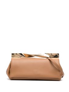 Aquazzura pochette Twist en cuir - Marron