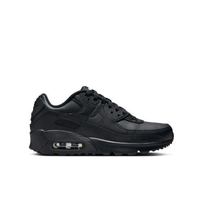 Nike Air Max 90 Leather Sneakers Kids Zwart Nike Air Max 90 Leather Sneakers Kids Zwart