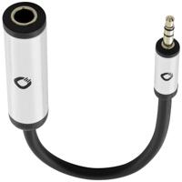 Oehlbach Jackplug Audio Adapterkabel [1x Jackplug female 6,3 mm - 1x Jackplug male 3,5 mm] 15 cm Zwart