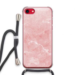 Roze marmer: iPhone SE 2020 Transparant Hoesje met koord