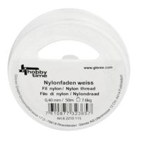 Nylon hobby draad - wit - 0.4 mm x 50 meter - dunne draad