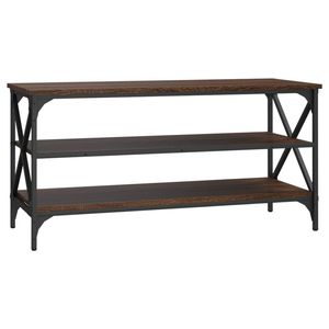 The Living Store Industrieel TV-meubel - 100x40x50 cm - Bruineiken hout en ijzer