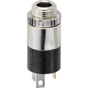 TRU COMPONENTS TC-9465724 Jackplug 3,5 mm Bus, inbouw verticaal Aantal polen: 3 Stereo Zwart 1 stuk(s)