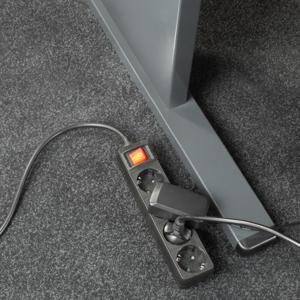 ACT Connectivity Stekkerdoos met lichtgevende schakelaar, 4 sockets, 2 m, zwart