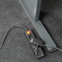 ACT Connectivity Stekkerdoos met lichtgevende schakelaar, 4 sockets, 2 m, zwart - thumbnail