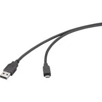 Renkforce RF-6830432 USB-kabel USB 2.0 USB-A stekker, USB-micro-B stekker 2.00 m Zwart